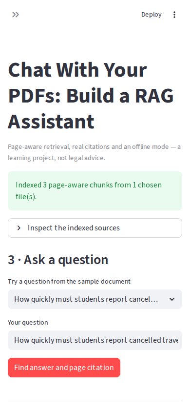 Real mobile Streamlit PDF RAG form